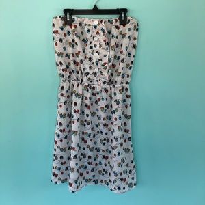 Strapless Owl 🦉 Print Dress